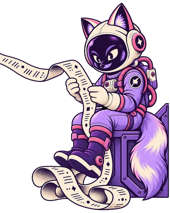 Fox reading the reproduced result from a receipt