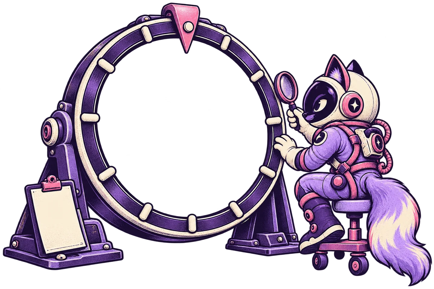 A fox mechanic inspects the pointer of an upright indexing wheel.